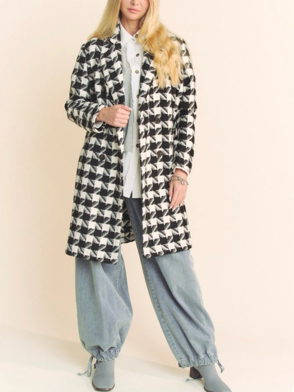 NWT Davi And Dani Houndstooth Coat